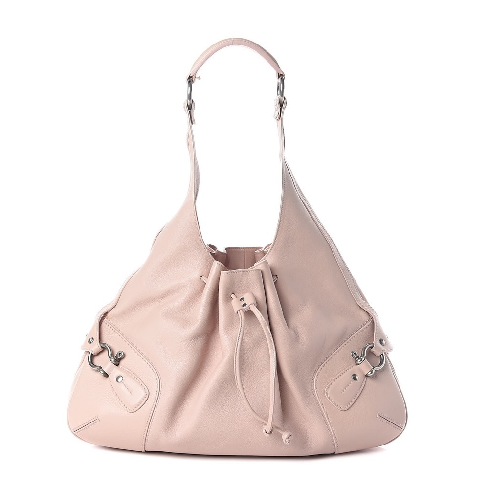 Auth Burberry Dusty Rose/Pink Leather Hobo